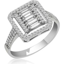 Gumush Gümüş Baget Kesim Kadın Yüzük