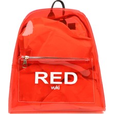 Attach Kh Şeffaf Sırt Çantası Kırmızı Red