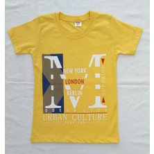 Aybeyce Newyork London Berlin Baskılı 9-12 Yaş Erkek Çocuk Şort-Tshirt Takım