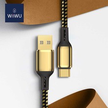 Canpay Samsung Galaxy A3 2016 Uyumlu Orijinal Altın Wiwu USB Şarj Kablosu Akıllı Hızlı Şarj Desteği