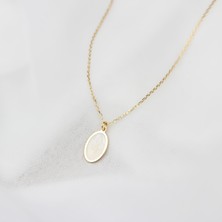 Glorria Gümüş Sedefli Geo Kolye