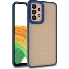 Kılıfmania Samsung Galaxy A33 5g Kapak Metal Kamera Korumalı Arkası Şeffaf Silikon Kılıf - Mavi