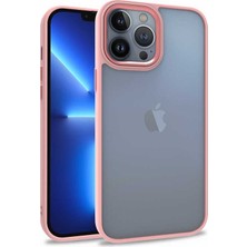 Kılıfmania Apple iPhone 13 Pro Max Kapak Metal Kamera Korumalı Arkası Şeffaf Silikon Kılıf - Rose Gold