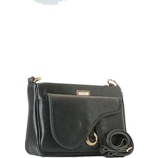 Duygushoesbag Kadın El ve Omuz Çantası Orta Boy Asimetrik Ön Cepli Halka Detaylı