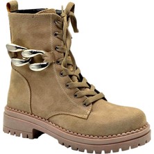 Duygushoesbag Kadın  Süet  Bot Zincir Toka Aksesuarlı