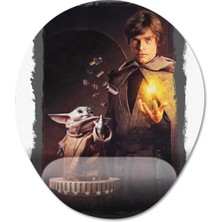 Pixxa Baby Yoda ve Luke Skywalker Bilek Destekli Mousepad Model - 1 Oval