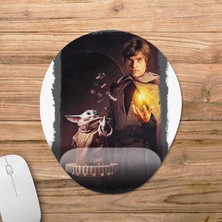 Pixxa Baby Yoda ve Luke Skywalker Bilek Destekli Mousepad Model - 1 Oval