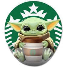 Pixxa Baby Yoda Starbucks Bilek Destekli Mousepad Model - 1 Oval