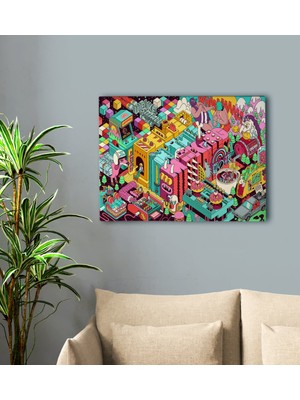 Bk Gift Modern Soyut Tasarımlı Kanvas Tablo 50X70CM-23