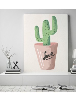 Bk Gift Kaktüs Tasarımlı Kanvas Tablo 50X70CM-10