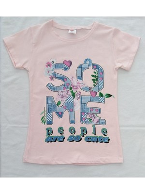 Aybeyce SO ME Baskılı Kız Çocuk Tshirt-Tayt Takım 9-12 Yaş Pembe