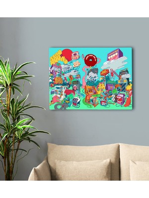 Bk Gift Modern Soyut Tasarımlı Kanvas Tablo 70 x 100 cm - 29