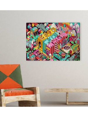 Bk Gift Modern Soyut Tasarımlı Kanvas Tablo 70 x 100 cm - 23