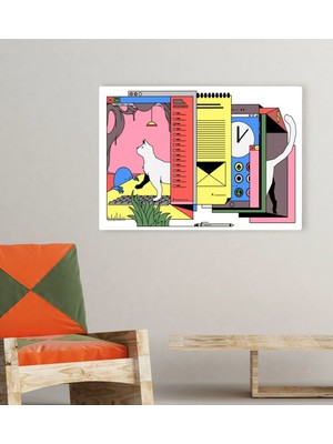 Bk Gift Modern Soyut Tasarımlı Kanvas Tablo 70 x 100 cm - 24
