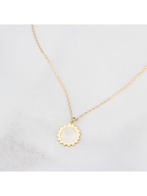 Glorria Gümüş Sedefli Güneş Kolye