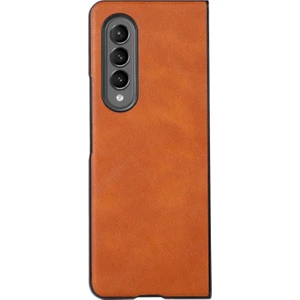 Samsung Galaxy Z Fold4 Kahverengi Için Cowhide Doku Telefon Kılıfı (Yurt Dışından)