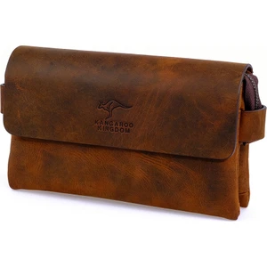 Kangaroo Kıngdom  Crazy Horse Koyu Taba Erkek El Portföy Clutch Çantası 9288-ZKT