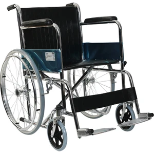 G101 Standart  Rahat Deri Döşeme  Manuel Katlanabilir Tekerlekli Sandalye | Comfortable Wheelchair | Siti Ela