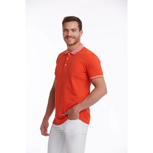 Erkek Nar Çiçeği %100 Pamuk Regular Fit Polo Yaka Tişört