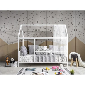 Baby Kinder 100X200 Çatılı Beyaz (Çam) Montessori Bebek & Çocuk Karyolası