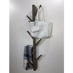 O&A Wood Doğal Ahşap Vestiyer, Dekoratif 8 Askılı Portmanto, Vintage Elbise Askısı Ceviz