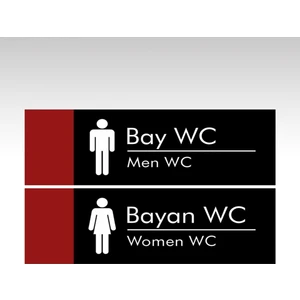 Egesta Wc Tuvalet Kapı Uyarı Yönlendirme Levhası 2'li Bay Bayan Set