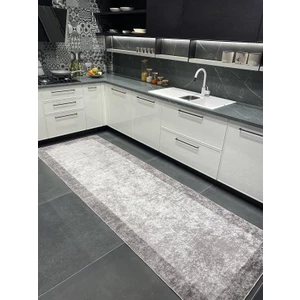 Ladin Model Çizgili Lateks Deri Taban Saçaksız Mutfak Halısı