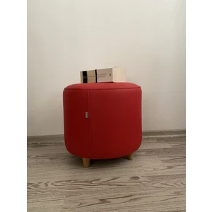 Ahşap Ayaklı Suni Deri Yuvarlak Puf&bench Koltuk/tabure
