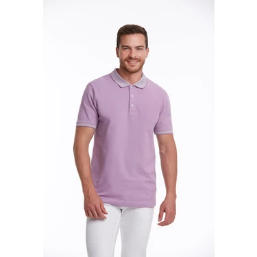 Hatemoğlu Erkek Lila %100 Pamuk Regular Fit Polo Yaka