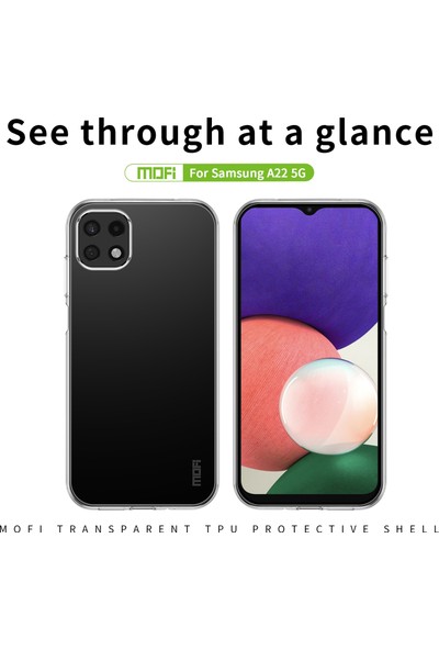 Mofi Samsung Galaxy A22 5g Şeffaf Için Tpu Telefon Kılıfı (Yurt Dışından)