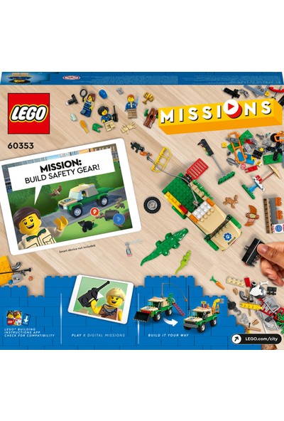 LEGO® City Vahşi Hayvan Kurtarma Görevleri 60353 - 6 Yaş ve Üzeri Çocuklar Için Interaktif, Dijital Maceralı Oyuncak Yapım Seti (246 Parça)