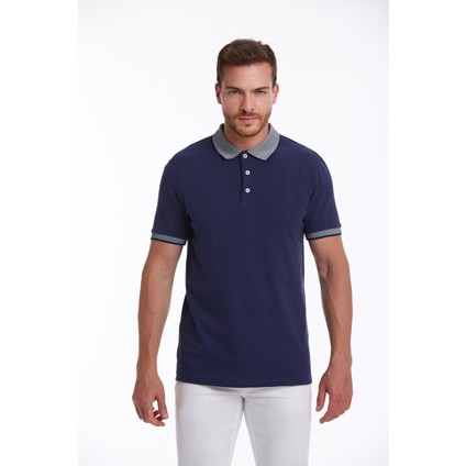 Erkek Lacivert %100 Pamuk Regular Fit Polo Yaka Tişört fiyatları