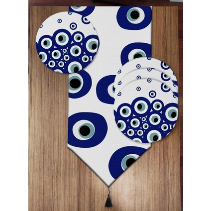 Nazar Boncuklu 6'lı Supla ve Runner Set