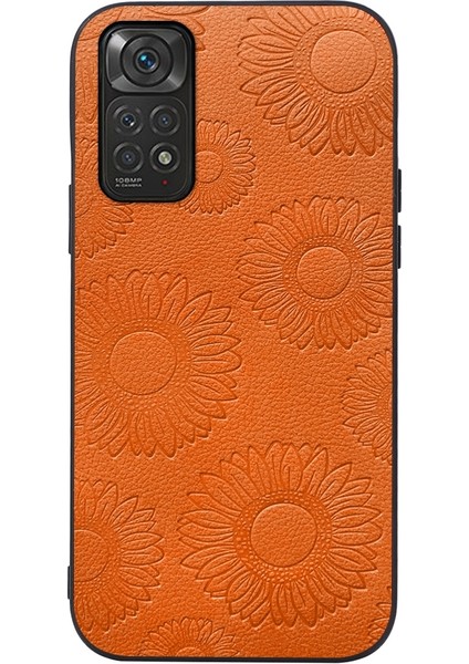 Xiaomi Redmi İçin Ayçiçeği Pu Kılıfı Not 11 / Not 11S 4G Turuncu (Yurt Dışından)