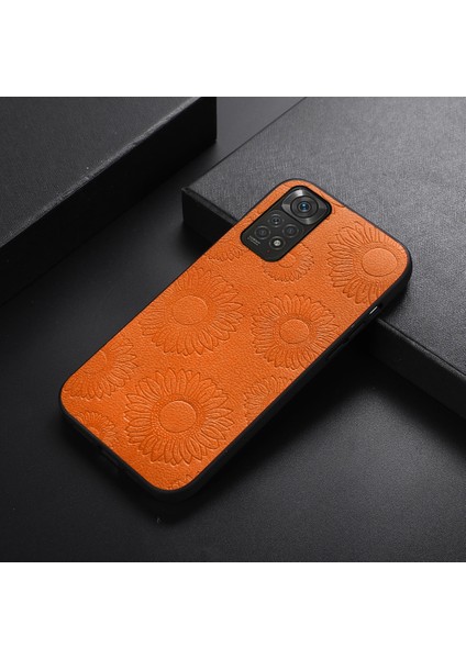Xiaomi Redmi İçin Ayçiçeği Pu Kılıfı Not 11 / Not 11S 4G Turuncu (Yurt Dışından) fiyatları