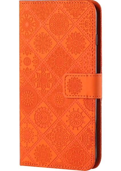 Xiaomi 12 Turuncu İçin Kabartmalı Desen Pu Telefon Kılıfı (Yurt Dışından)