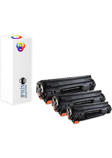 Plusprint Hp Laserjet Pro M1212NF Mfp Muadil Toner  85A  3'lü Paket