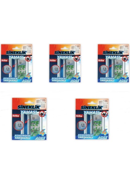 Sineklik Yaması Sineklik Tamir Bantı Kendinden Yapışkanlı 10X10CM 4ADET 5 Paket