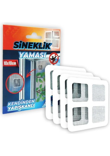 Sineklik Yaması Sineklik Tamir Bantı Kendinden Yapışkanlı 10X10CM 4ADET 5 Paket