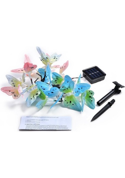 12 LED Açık Güneş Enerjili Kelebek Peri Işıkları Yard Veranda Dekoru Için Suya Dayanıklı Bahçe Dize Işık (Yurt Dışından)