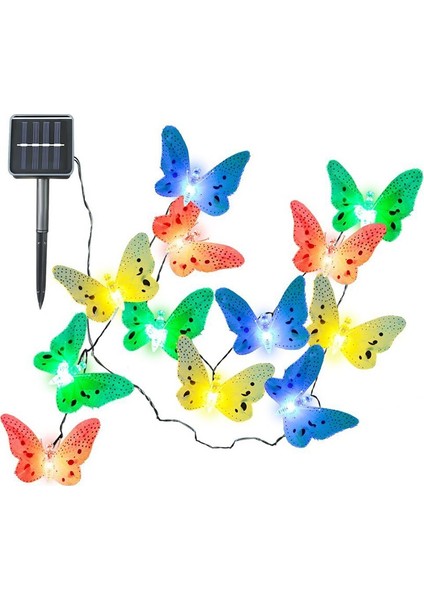 12 LED Açık Güneş Enerjili Kelebek Peri Işıkları Yard Veranda Dekoru Için Suya Dayanıklı Bahçe Dize Işık (Yurt Dışından)