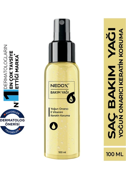 Nedox Saç Bakım Yağı Keratin Özlü Onarıcı E Vitaminli 100 ml