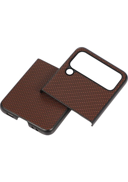 Samsung Galaxy Z Flip4 Kahverengi Için Karbon Fiber Doku Kasası(Yurt Dışından) modelleri