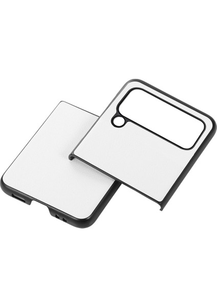 Samsung Galaxy Z Flip4 Beyaz Için Iki Renkli Litchi Doku Kılıfı fırsatları