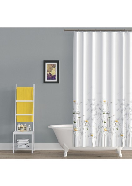 Banyo Perdesi - Tek Kanat Duş Perdesi, Polyester Kumaş Duşakabin Perdesi 180x200 Cm Küvet Perdesi