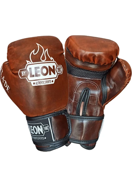 By Leon 1982 Leon Blade Training Boks, Kick Boks ve Muay Thai Eldiveni Kahverengi 8 Oz