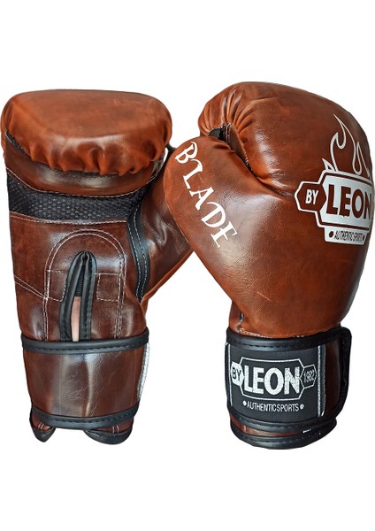 By Leon 1982 Leon Blade Training Boks, Kick Boks ve Muay Thai Eldiveni Kahverengi 8 Oz