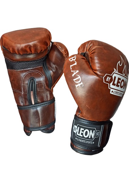 By Leon 1982 Leon Blade Training Boks, Kick Boks ve Muay Thai Eldiveni Kahverengi 8 Oz