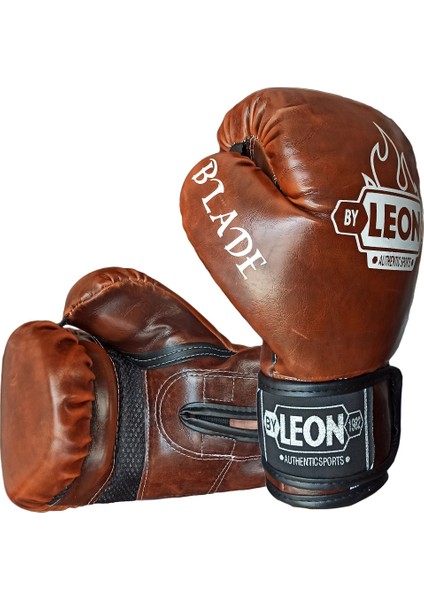 By Leon 1982 Leon Blade Training Boks, Kick Boks ve Muay Thai Eldiveni Kahverengi 8 Oz