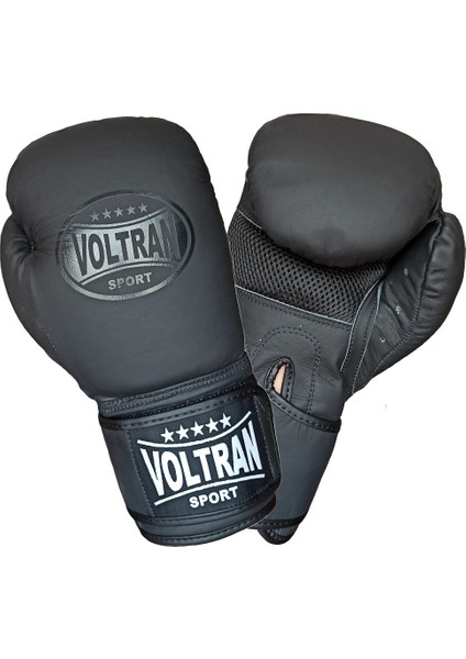 Voltran Vasim Hakiki Deri Muay Thai ve Boks Eldiveni Siyah 12 Oz